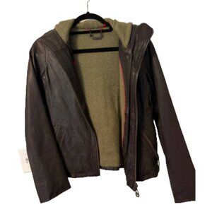 Doma Hooded Leather Jacket - Size M